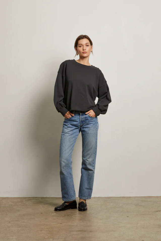 Zayne french terry pullover sweatshirt - vintage black