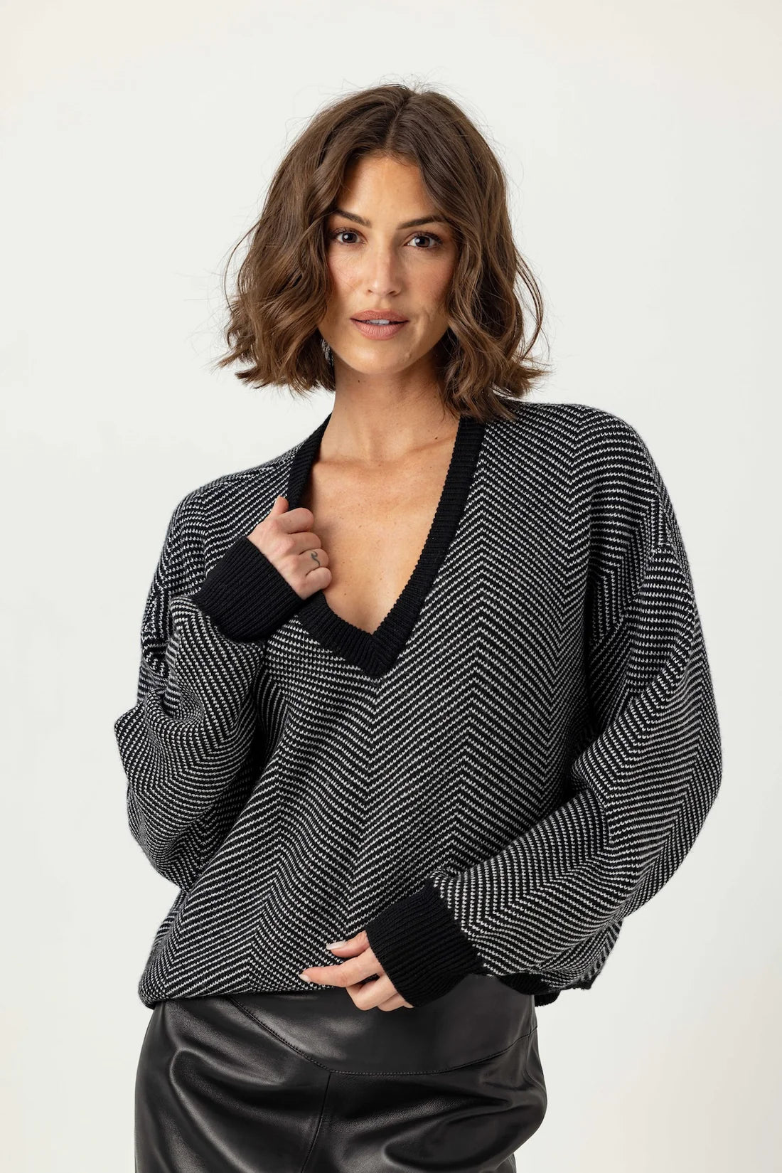 Cora sweater - black / cream