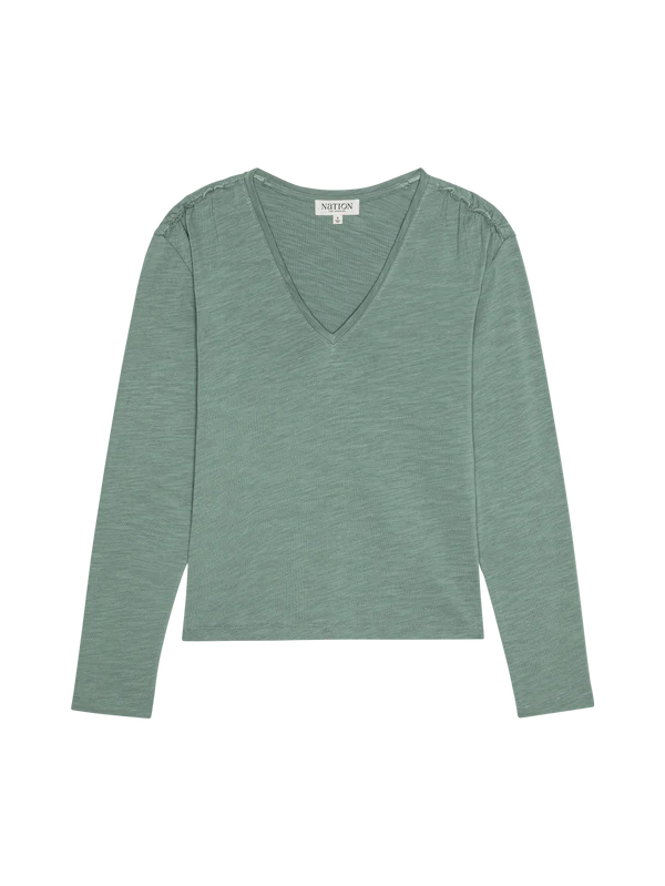 Remi V-Neck Top - sagebrush