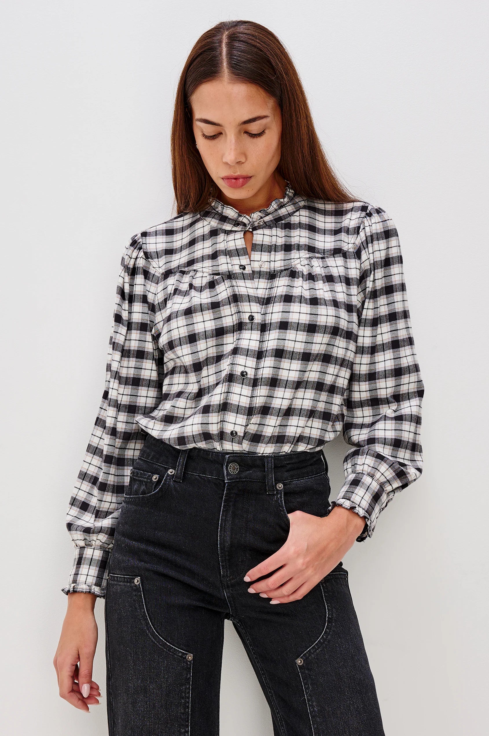 Alanna shirt - ivory smoke onyx