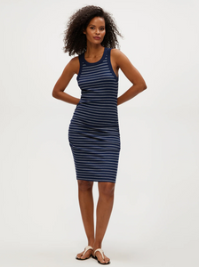 Demi striped ribbed dress - nocturnal stripe