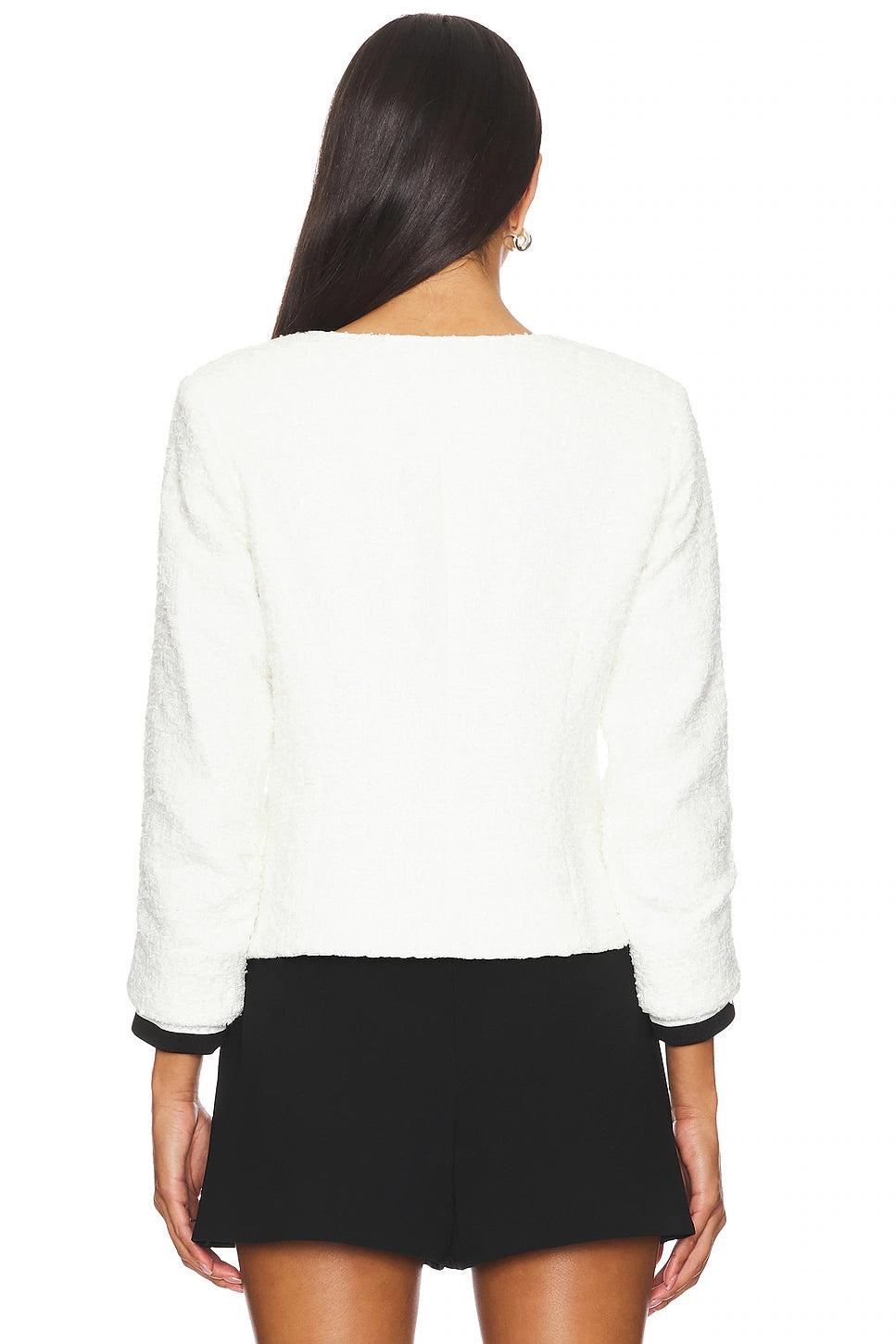 Oona collarless jacket - white