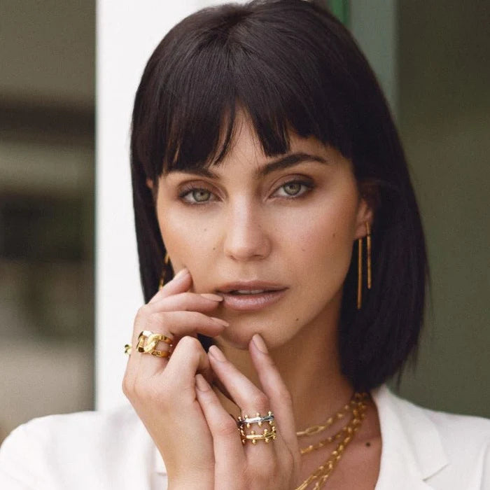 Double bar earrings - gold