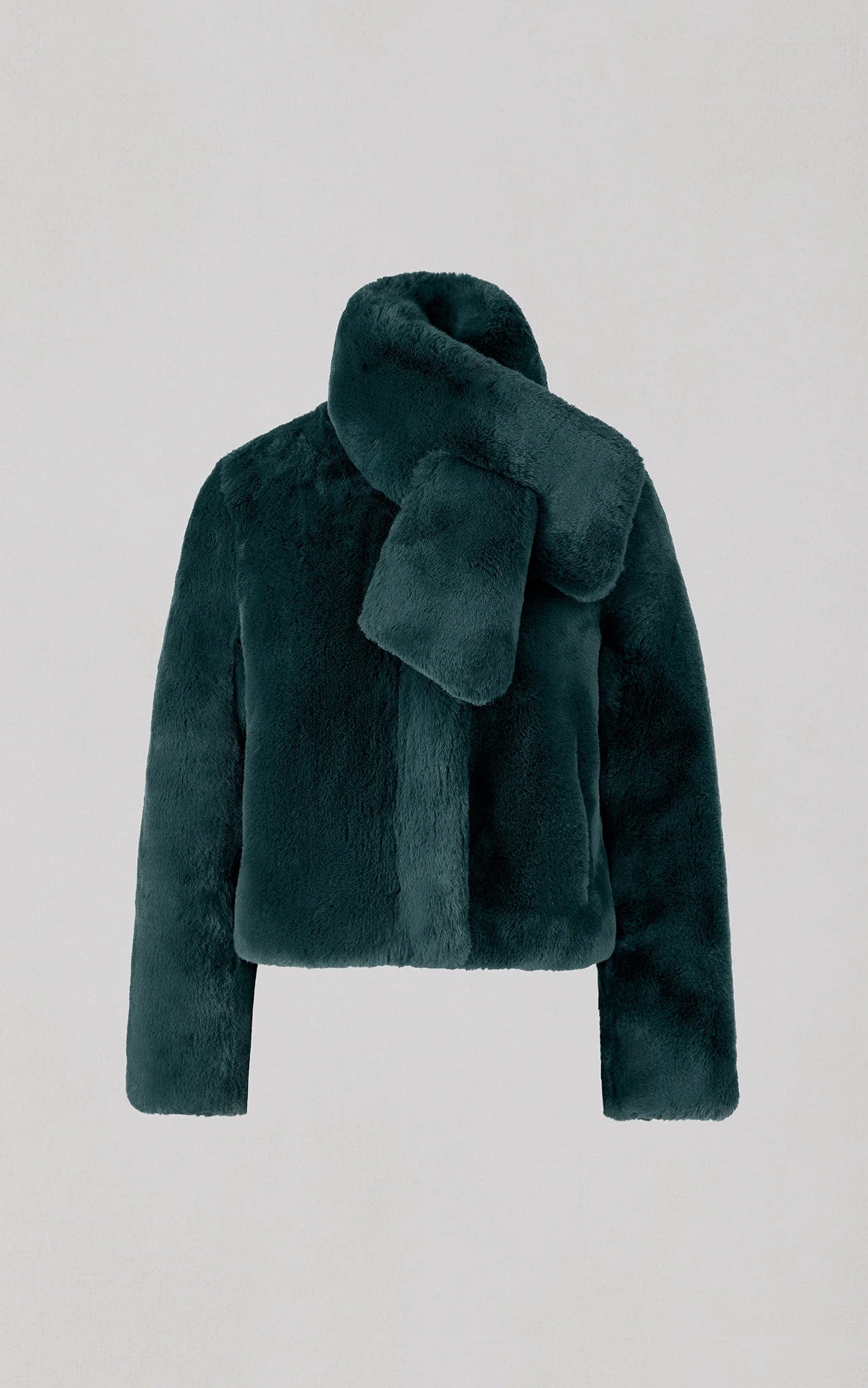 Kendell faux fur with scarf - midnight forest