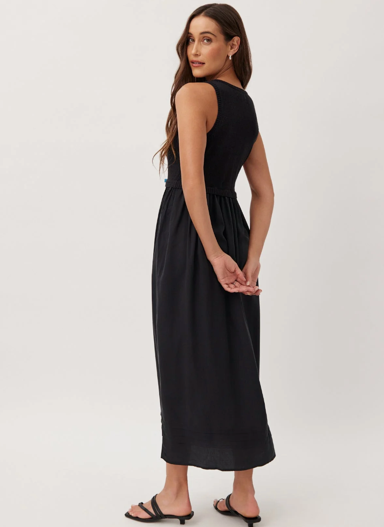 Sweater midi dress - black