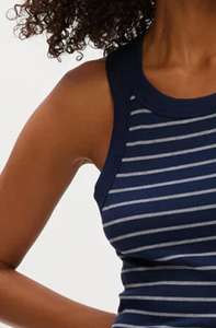 Demi striped ribbed dress - nocturnal stripe