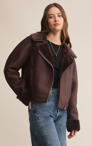 Locklin sherpa jacket - chocolate cherry