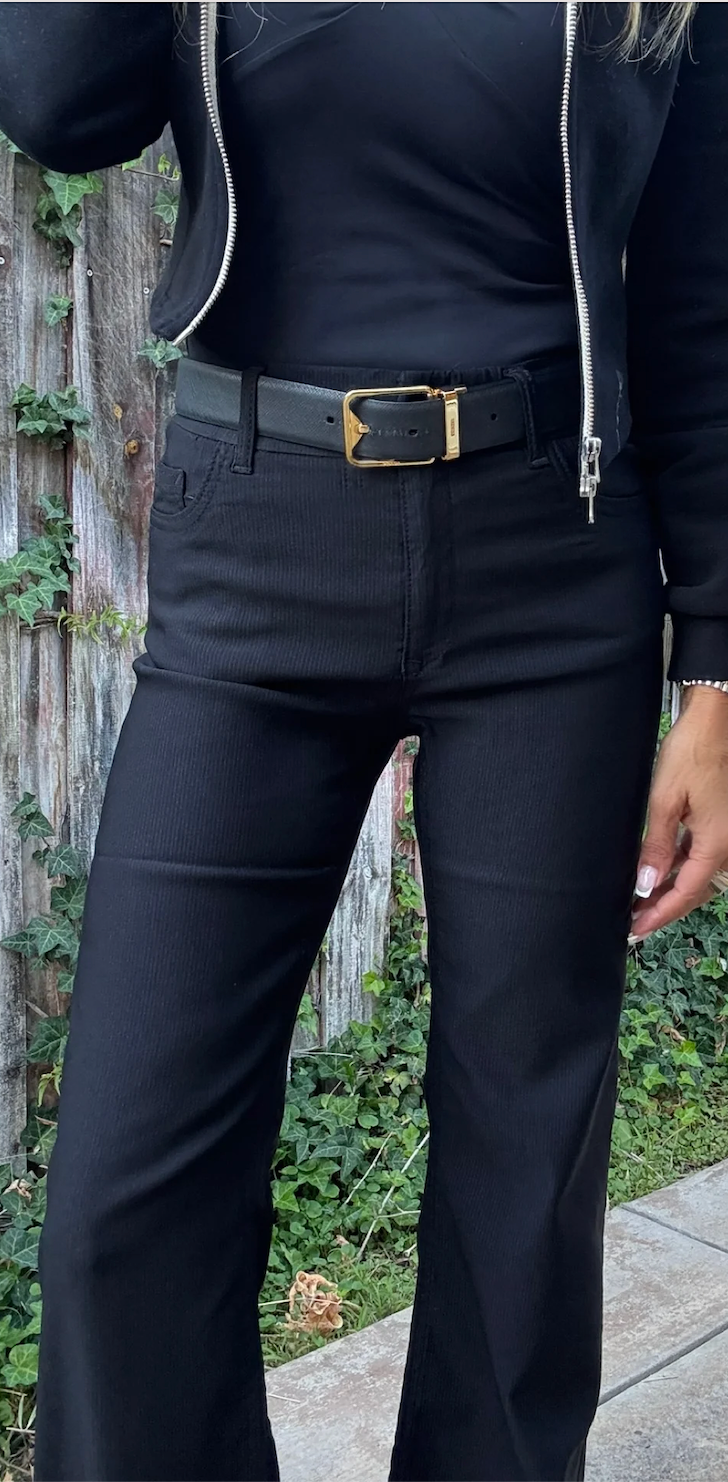 Amy bootcut - black stripe