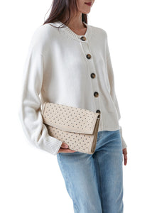 Beth clutch - wheat suede