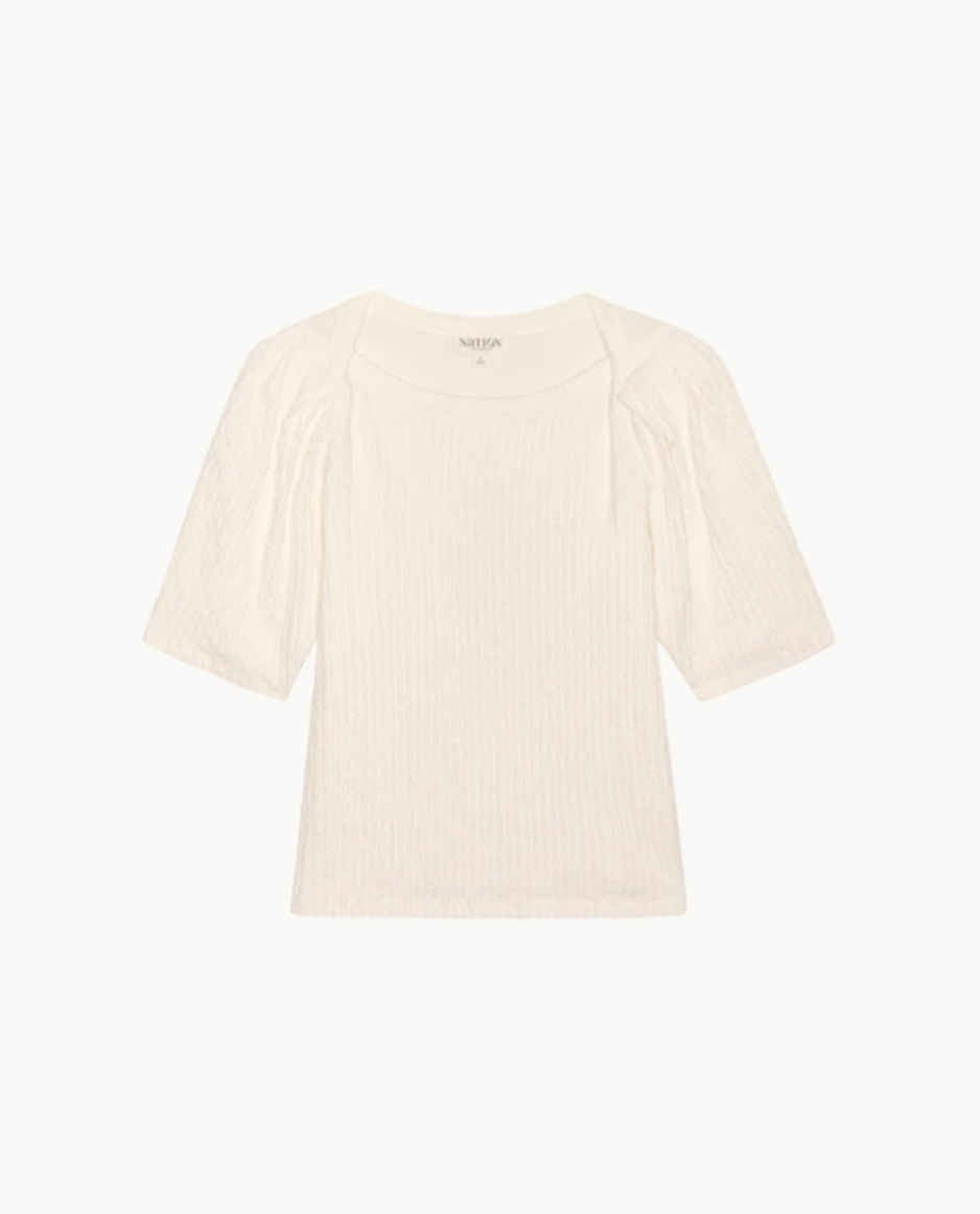 Deana textured tee - porcelain
