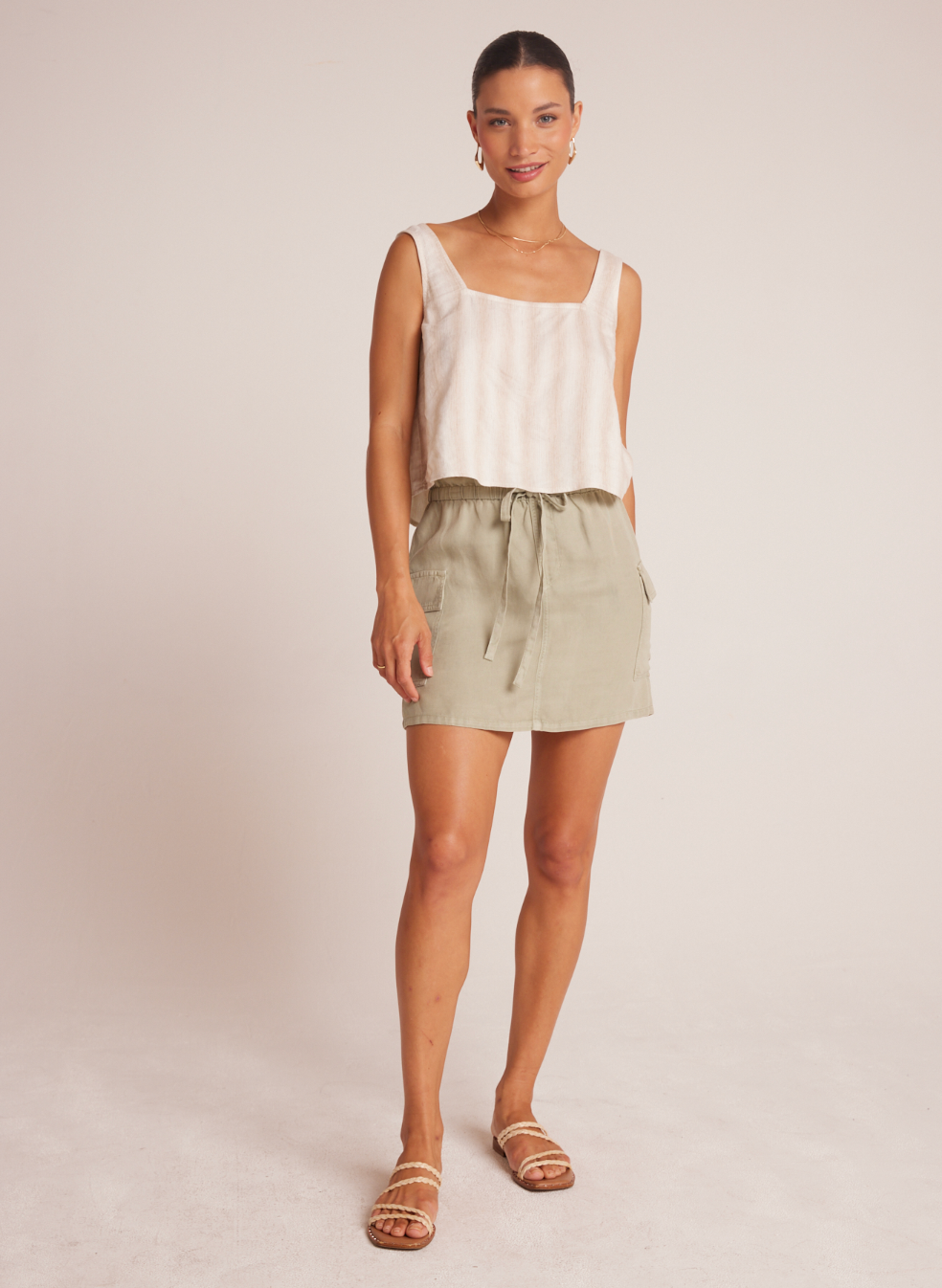 Posey cargo mini skirt - aloe vera