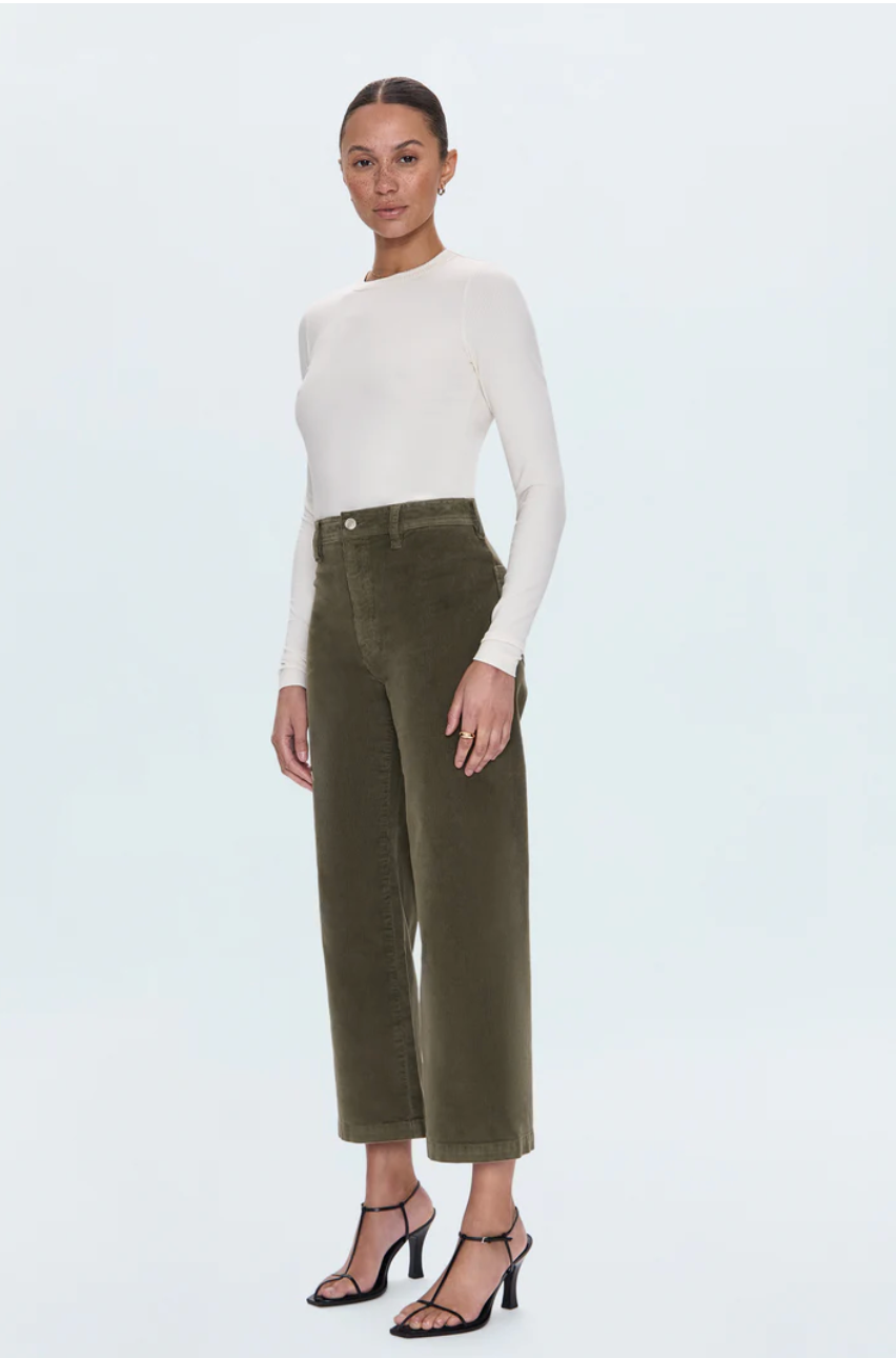 Penny crop high rise wide leg pant - sequoia