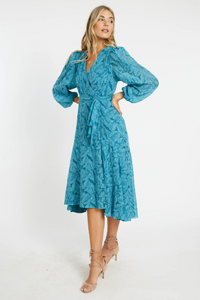 Moon Maxi - teal leaf burnout