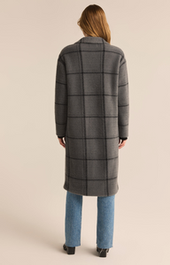 Mason windowpane coat - charcoal heather