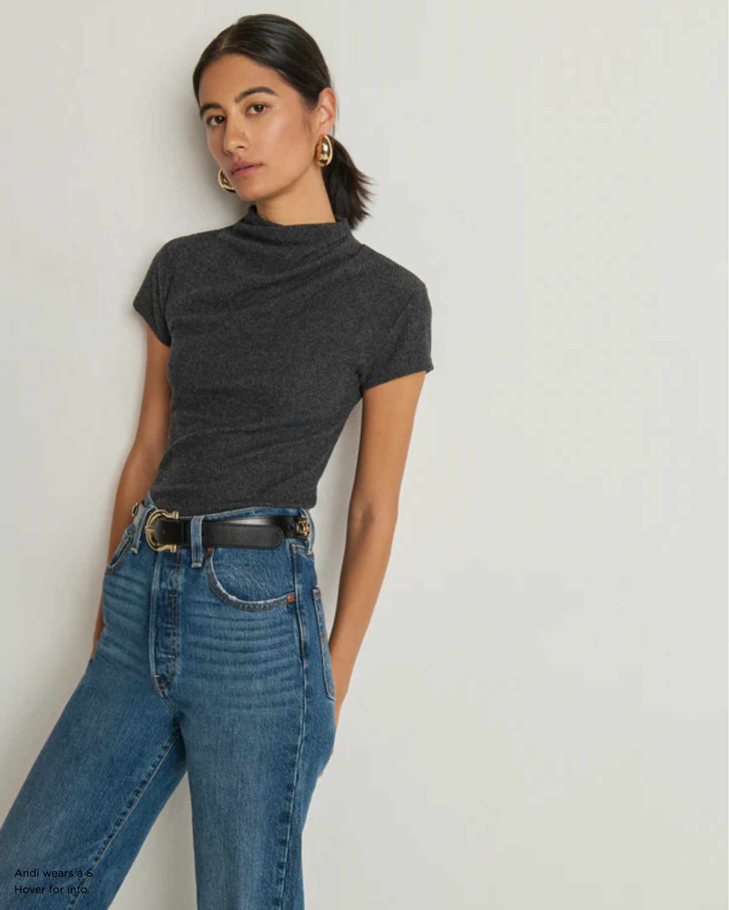 Katie top - heather charcoal