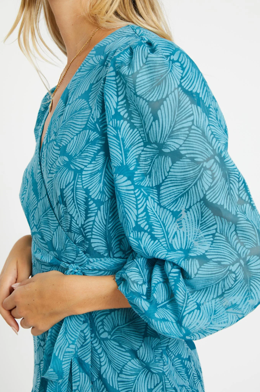 Moon Maxi - teal leaf burnout