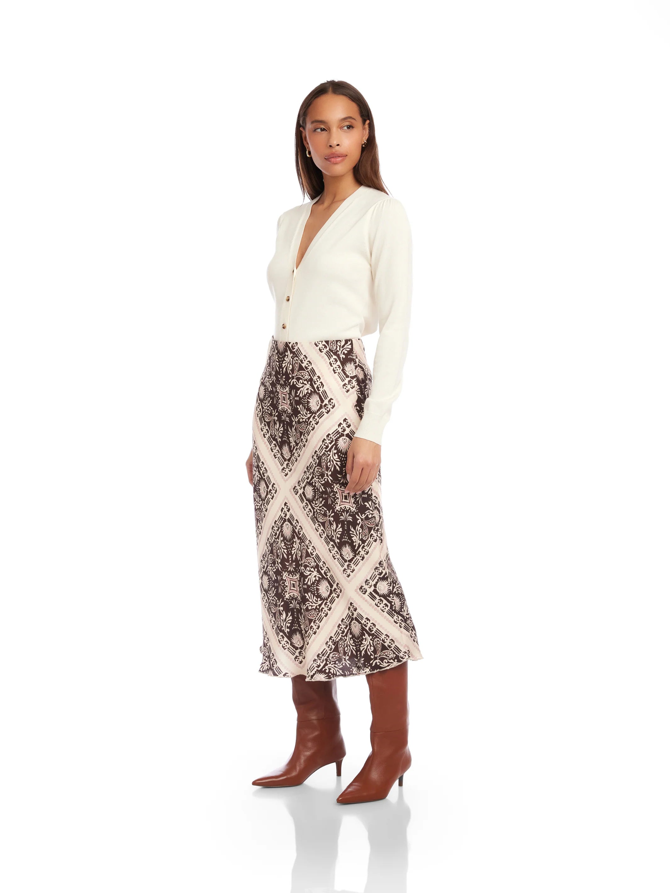 Mia bias skirt - print