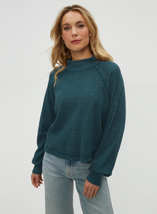 Norma mock neck pullover - rainforest