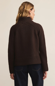 Emerge funnel neck sweater - chocolate cherry