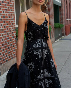 Ruffle cami midi dress - bandana print
