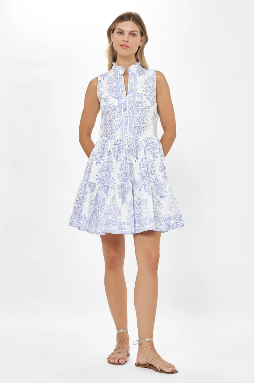Yoke dress - amadora blue