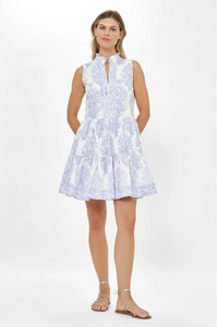 Yoke dress - amadora blue