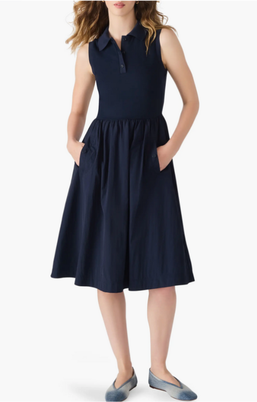 Auden mixed media sleeveless - midnight