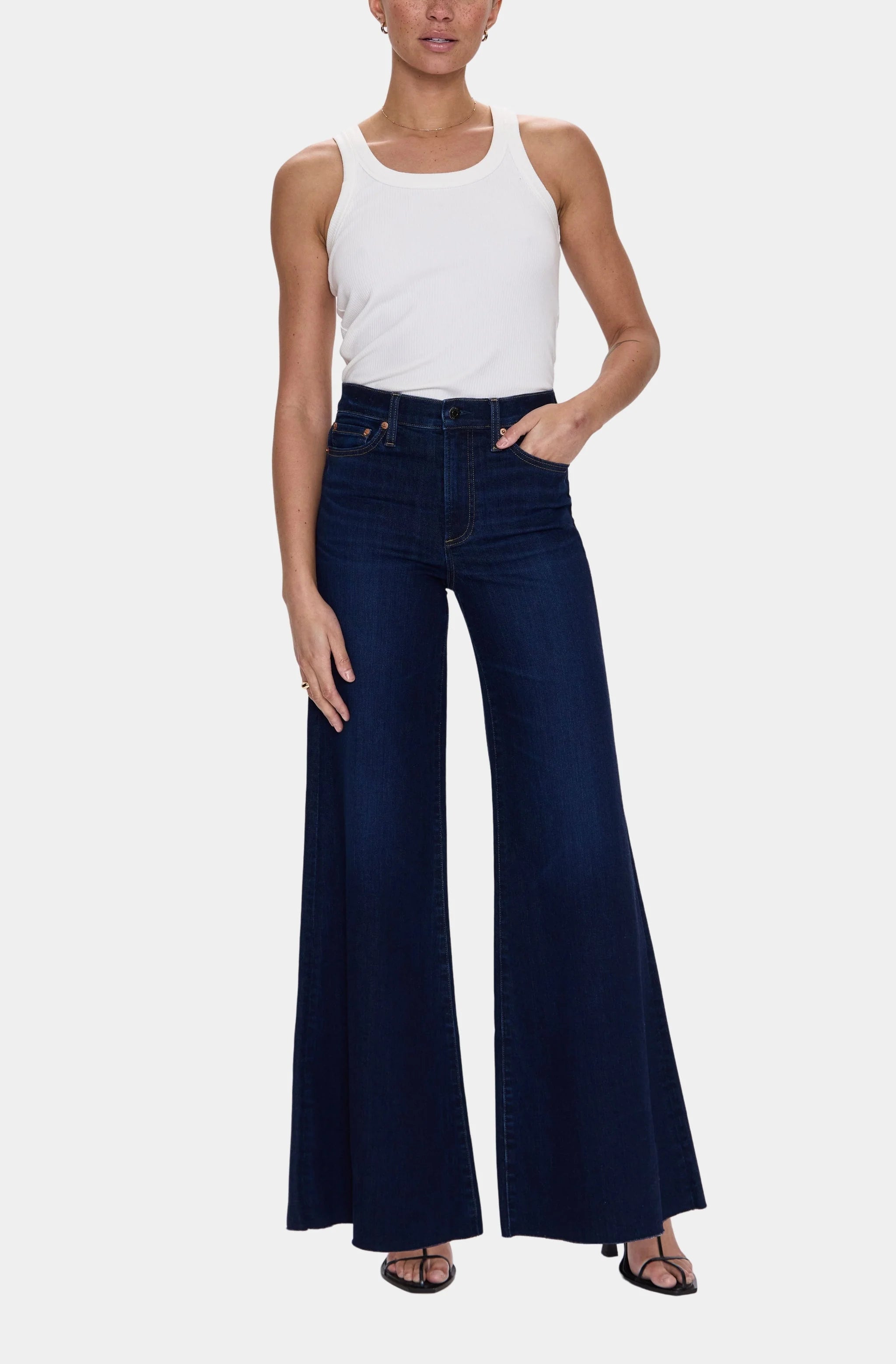 Izzy mid-rise wide leg jeans - tristesse