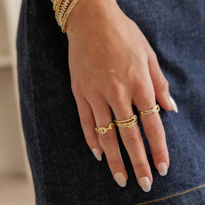 Rylynn CZ knot ring - gold