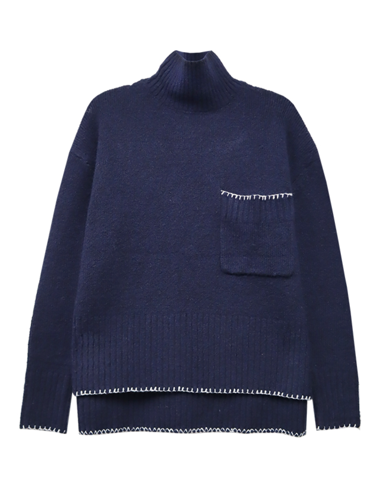 Sylvie Edge Stitch Sweater - navy