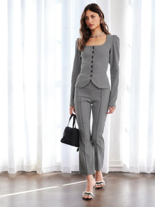 Sigourney Pintuck Pants - houndstooth