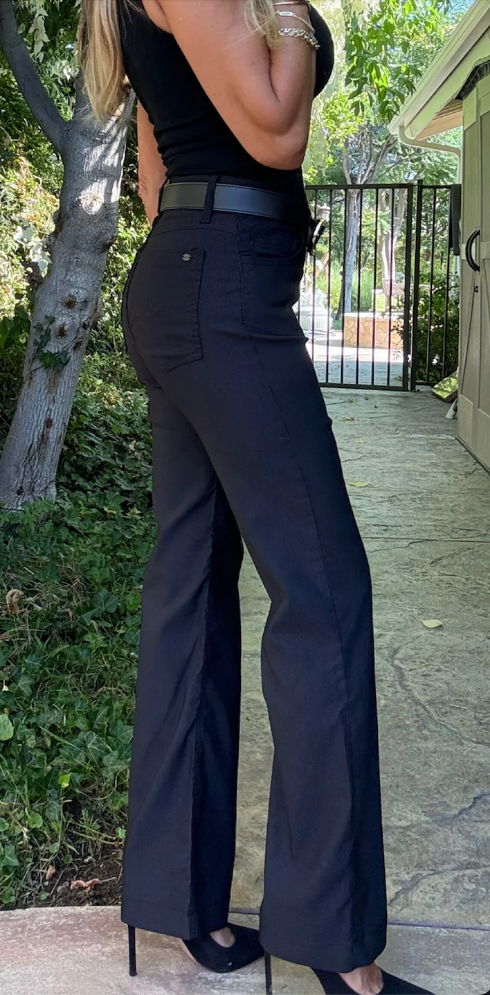 Amy bootcut - black stripe