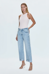Kacey mid rise cuffed straight jeans - berkeley