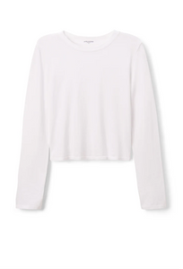 Jamie cotton long sleeve crew - white
