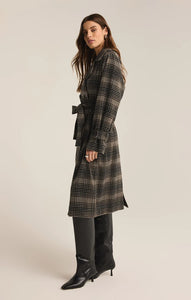 Jackie plaid trench - latte