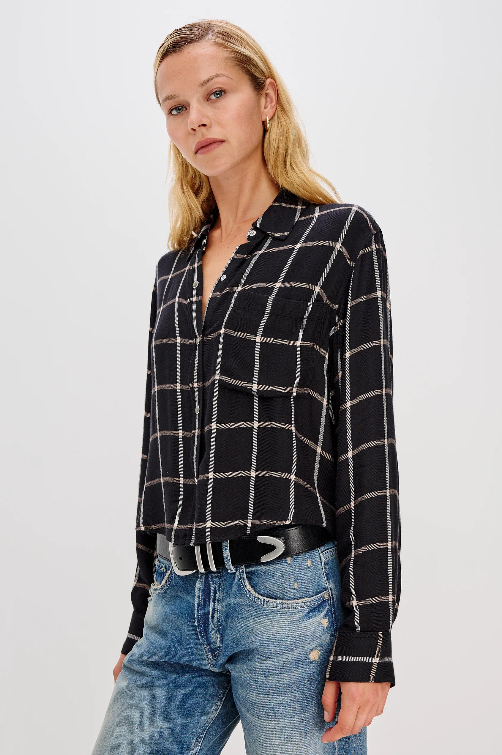 Malin shirt - onyx sand birch
