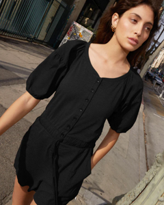 Garner combo romper - jet black