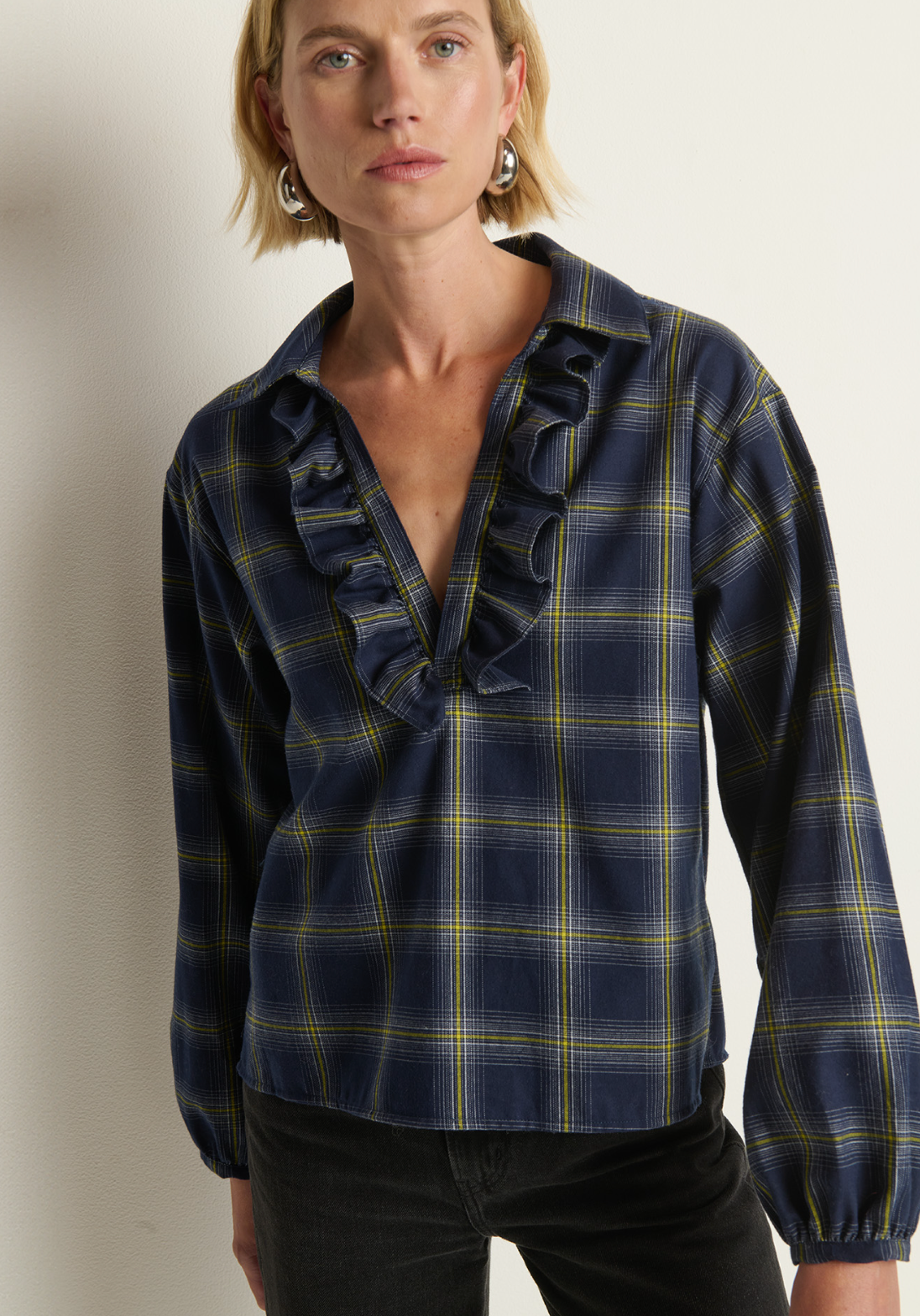 Beckett blouse - starry night plaid