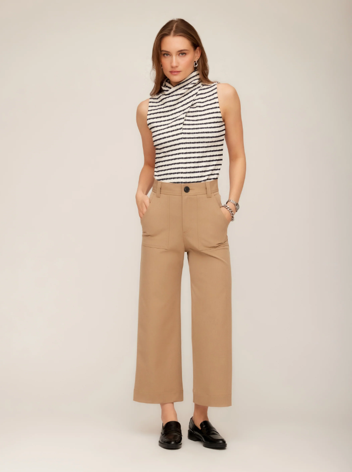 Abbey Turtleneck Tank - stripe