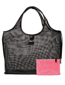 Roxy mesh tote - black