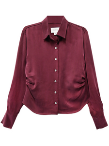Tawnie Side Pleat Shirt - wine