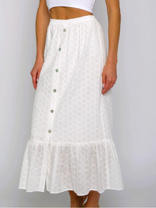Agnes eyelet skirt - white