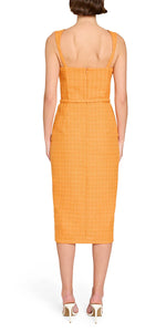 Calabasas dress - orange tweed