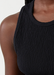Kira crinkle tank - black