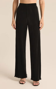 Denia pleated high-rise pants - black