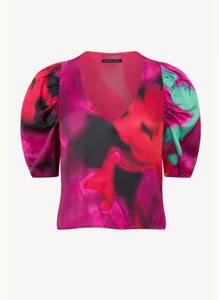 Arden top - blur iris bloom