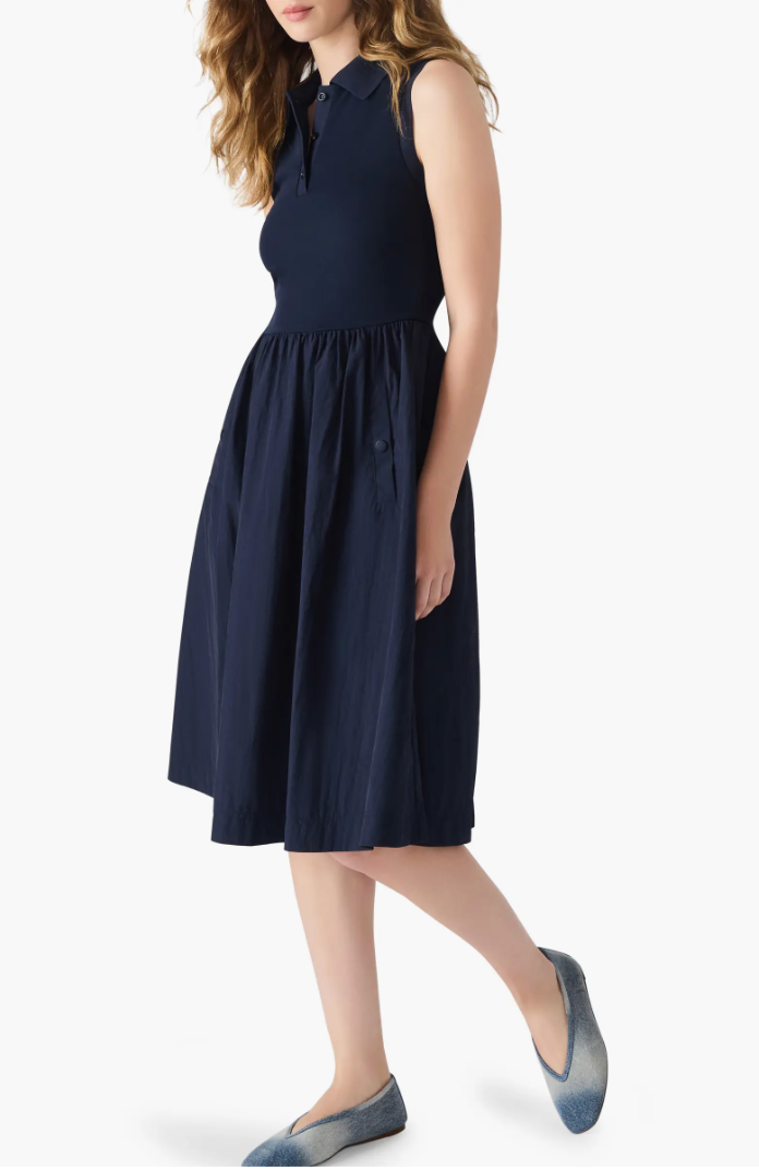 Auden mixed media sleeveless - midnight