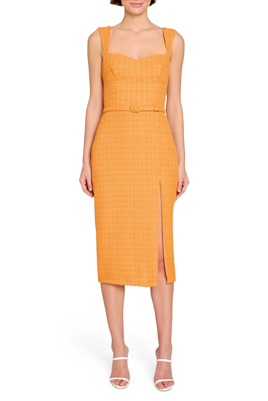 Calabasas dress - orange tweed