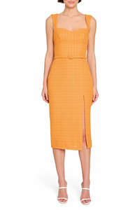 Calabasas dress - orange tweed