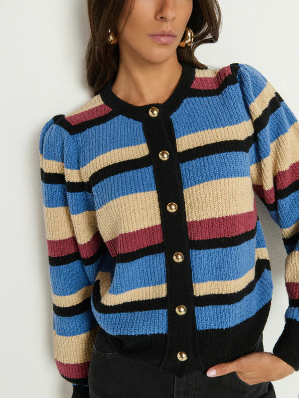 Carmela cardigan - velour multi stripe
